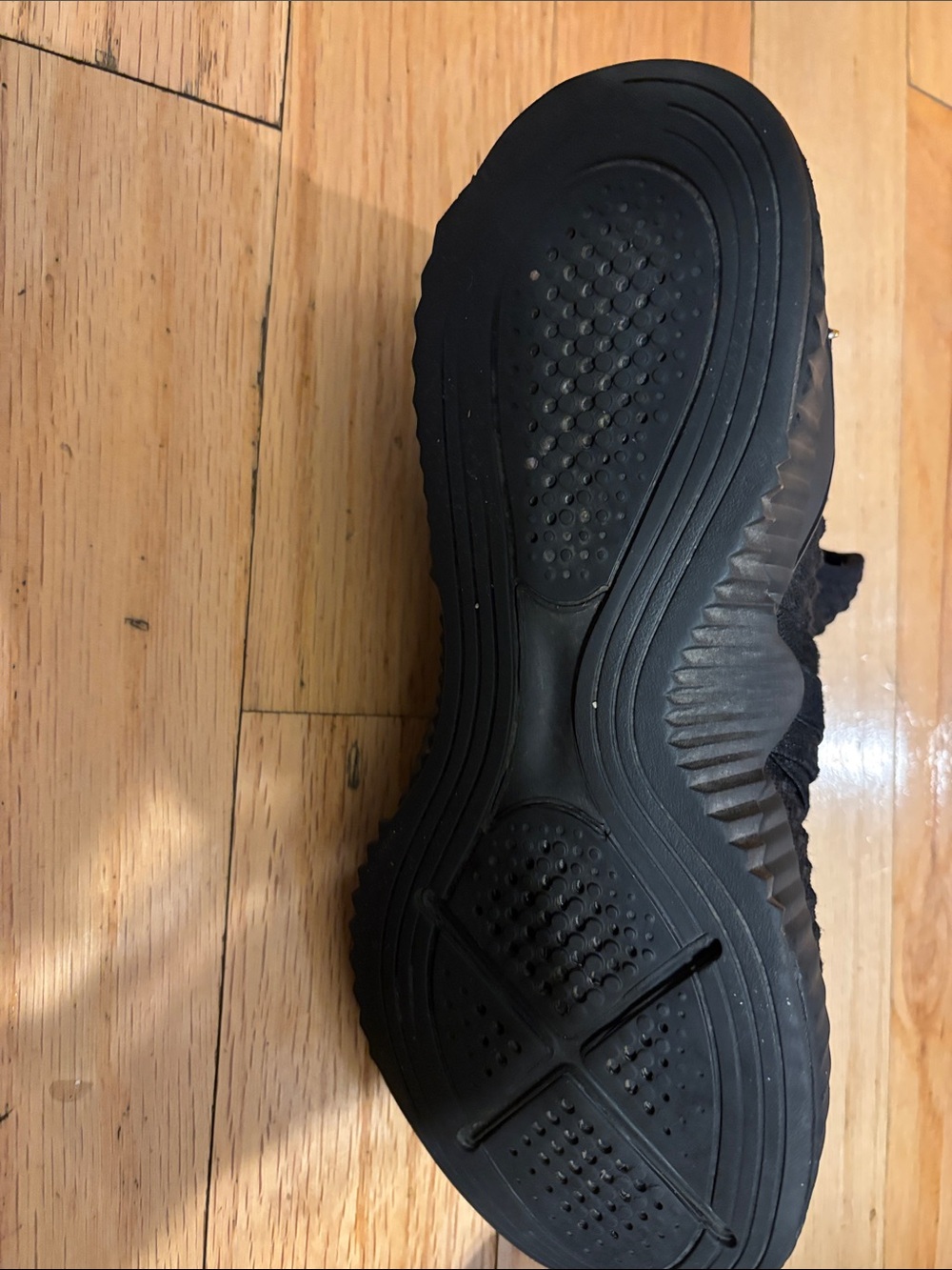 Puma Black Slip-On Knit Sneakers with Gold Hardware - Picture 3 of 5